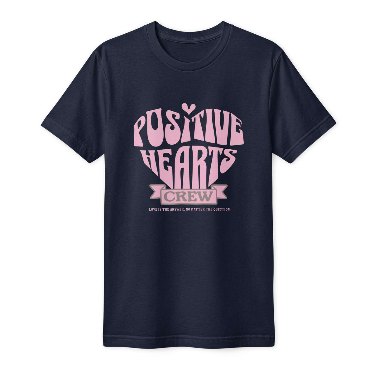 Buy Positive Hearts Crew Lettering Graphic T-Shirt, designed to add a feel-good graphic touch to your casual wardrobe. Show your upbeat style with the Positive Hearts Crew Lettering Graphic T-Shirt Casual Wear, a cheerful choice for relaxed everyday outfits. Spread good vibes in the Positive Hearts Crew Lettering Graphic T-Shirt, featuring a cheerful design for casual, everyday comfort.