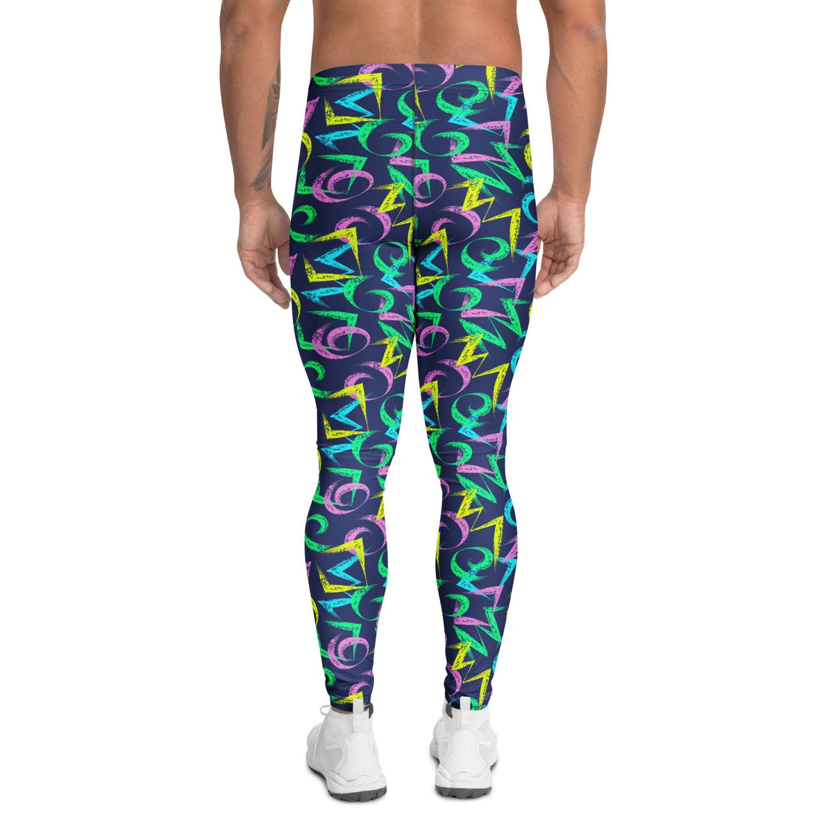 Artistic Paint Stroke Patterns on Men’s Leggings