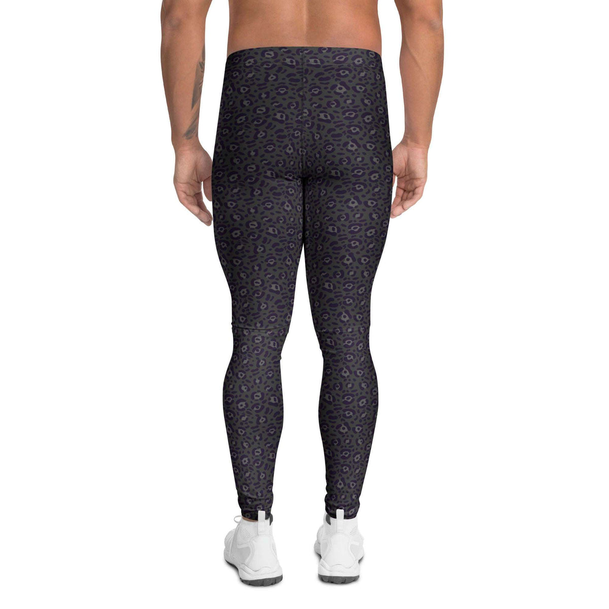 Bold Black Leopard Print Men's Leggings for Everyday Wear