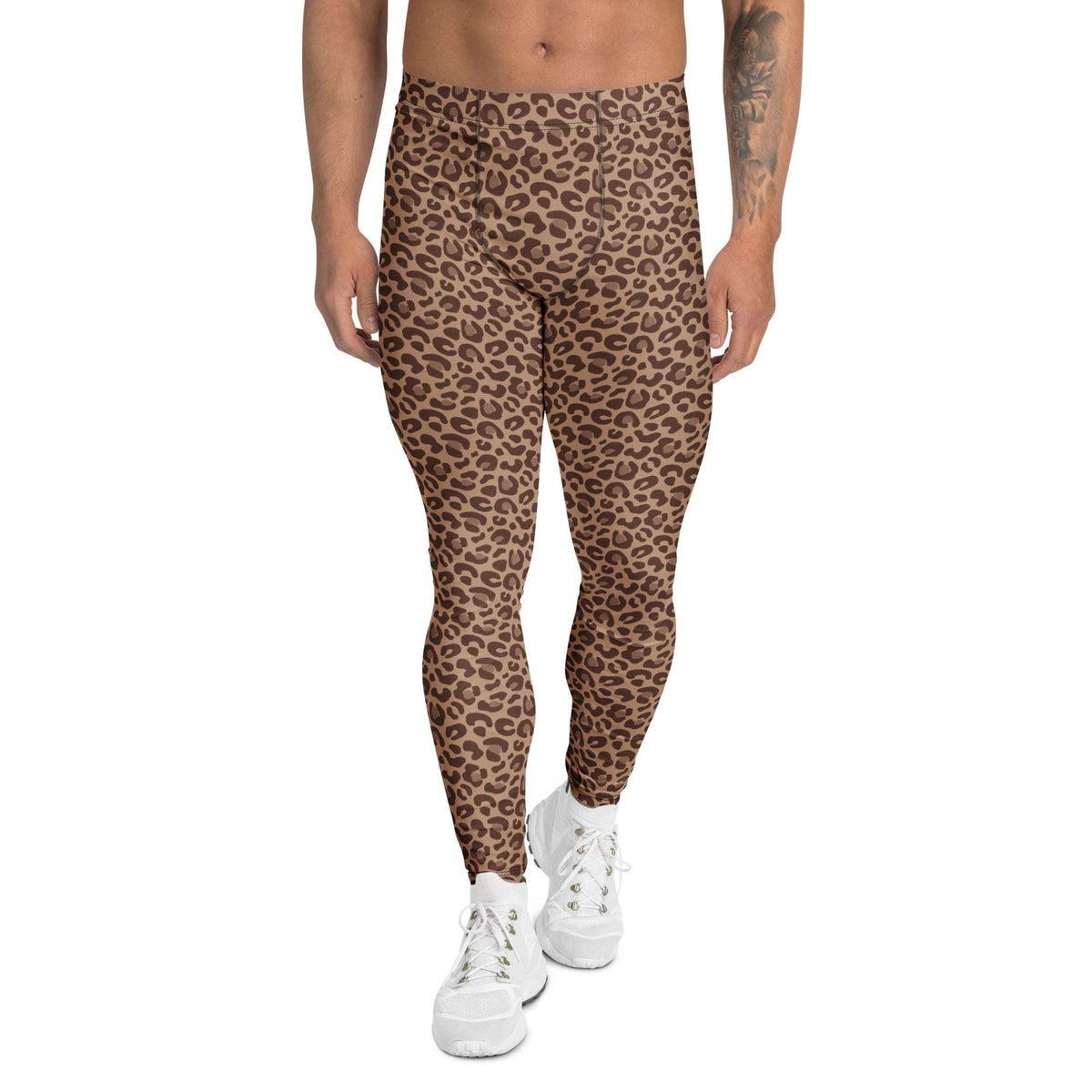 Bold Brown Leopard Skin Men’s Athletic Leggings