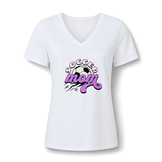 Bold Soccer Mom Graphic Women's V-Neck T-Shirt for Casual Wear