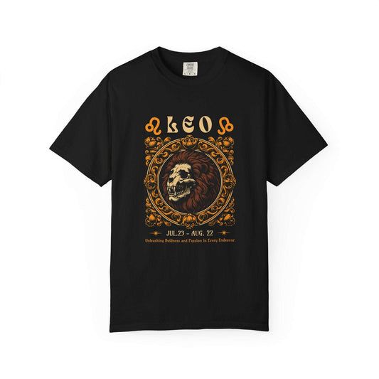 Bold Zodiac Skull Lion Leo Sign T-Shirt for Casual Wear
