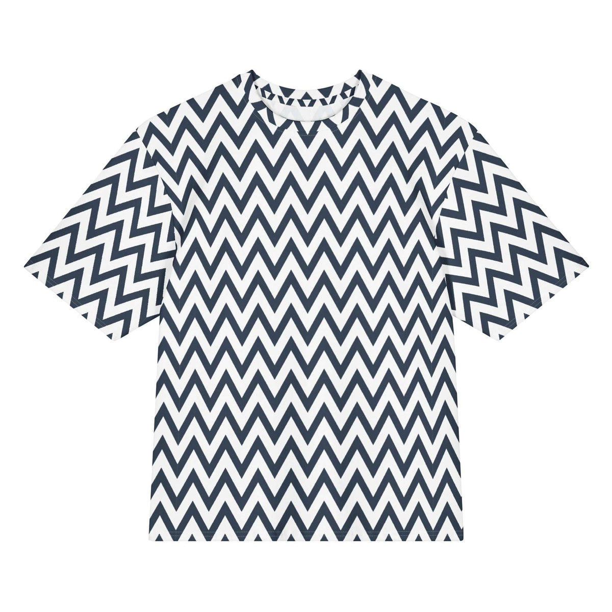 Chevron Zigzag Geometric Oversized Cotton T-Shirt