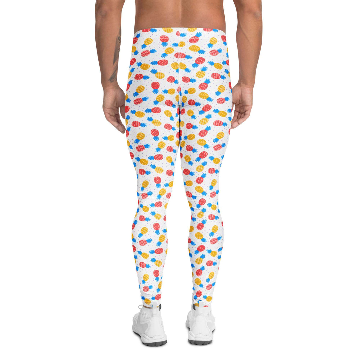 Colorful Pineapples Dots Print Leggings for Men’s Active Wear