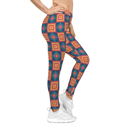 Colorful Southwestern Boho Women's Casual Leggings