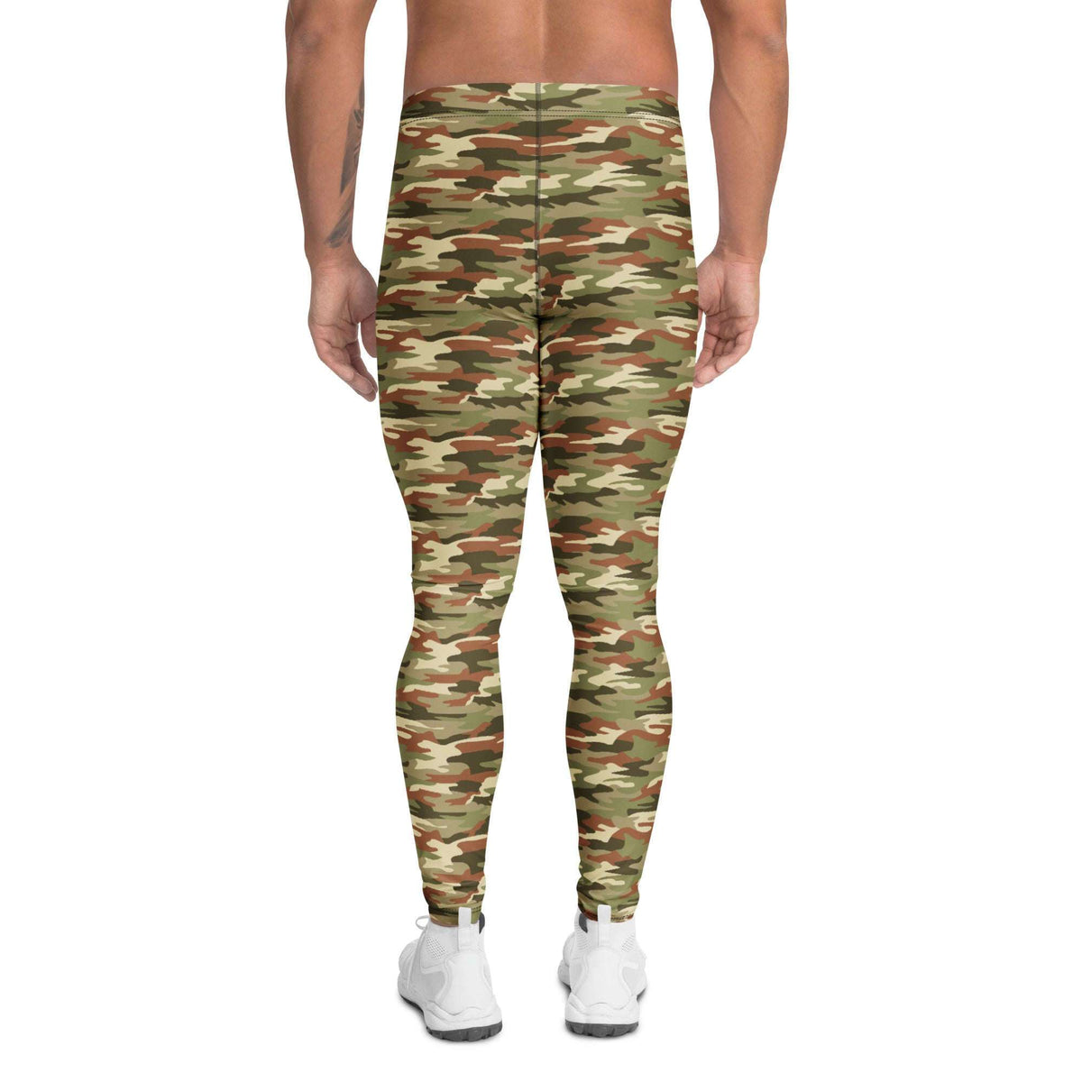 Comfortable Bold Desert Camouflage Print Men's Athletic Leggings for Activewear