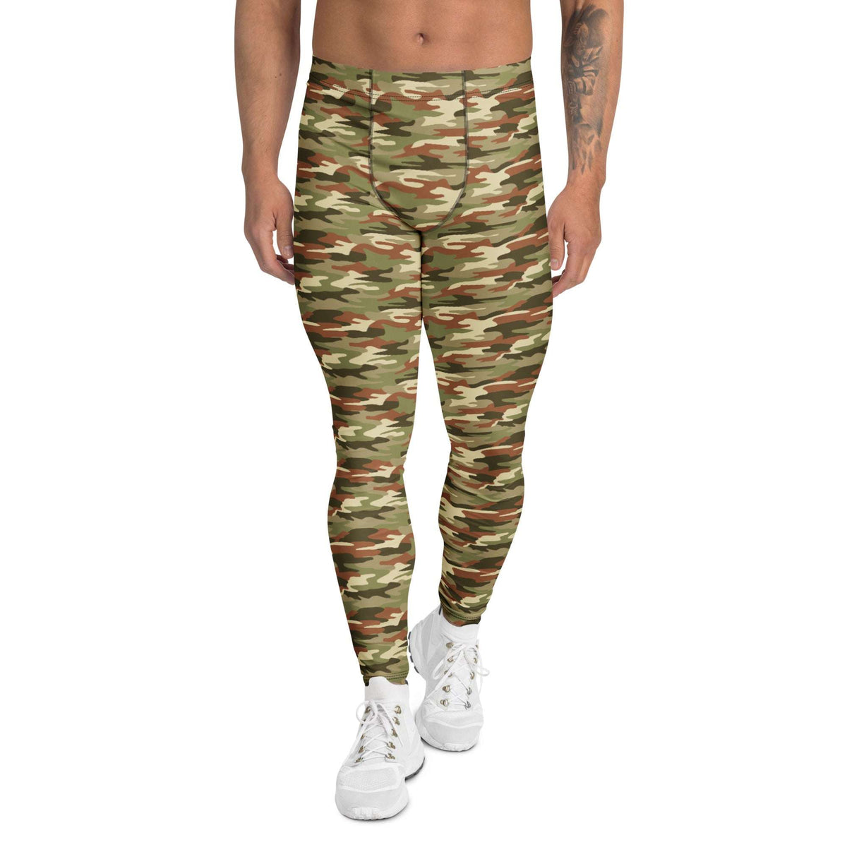 Comfortable Bold Desert Camouflage Print Men's Leggings for Activewear