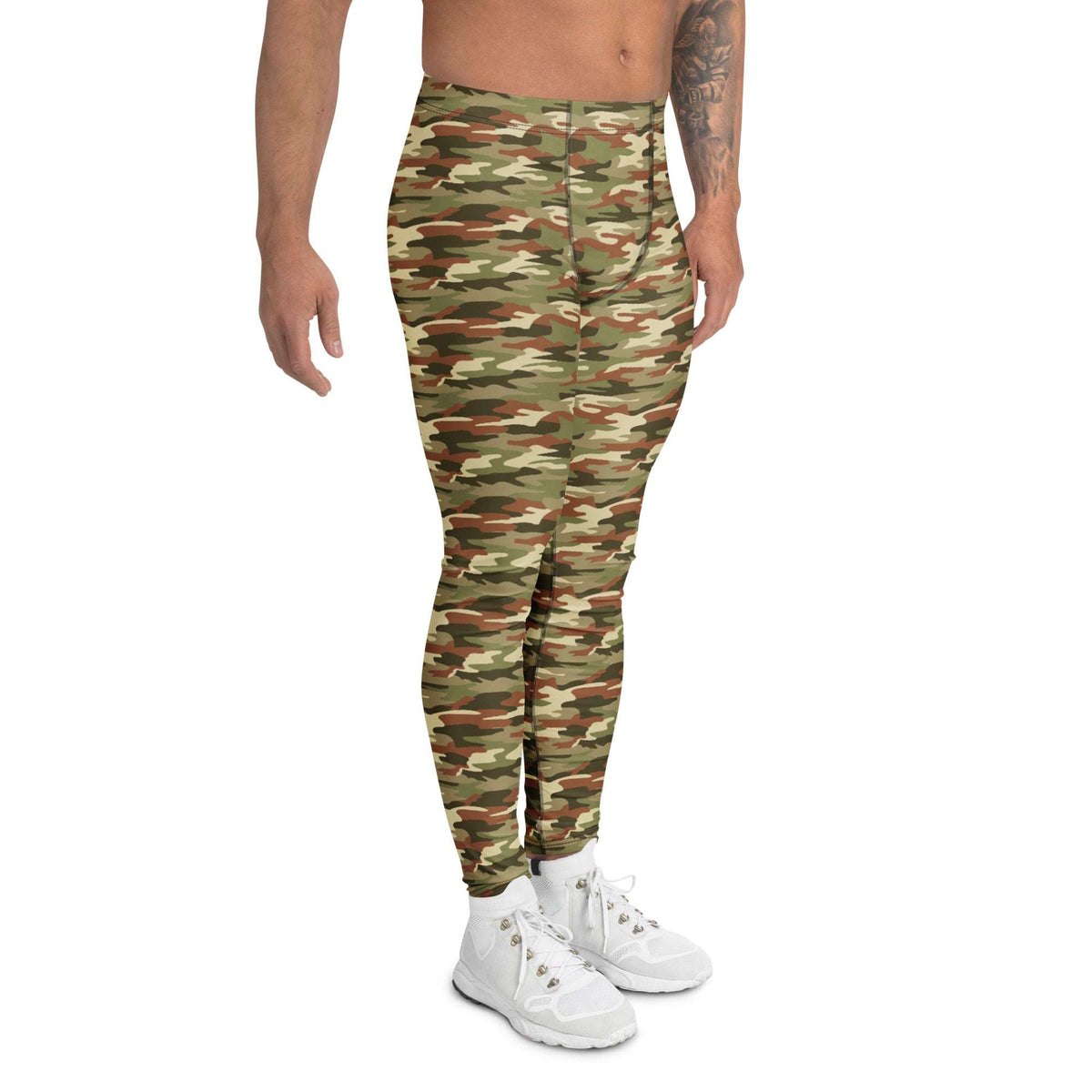 Comfortable Desert Camouflage Print Men's Athletic Leggings for Activewear