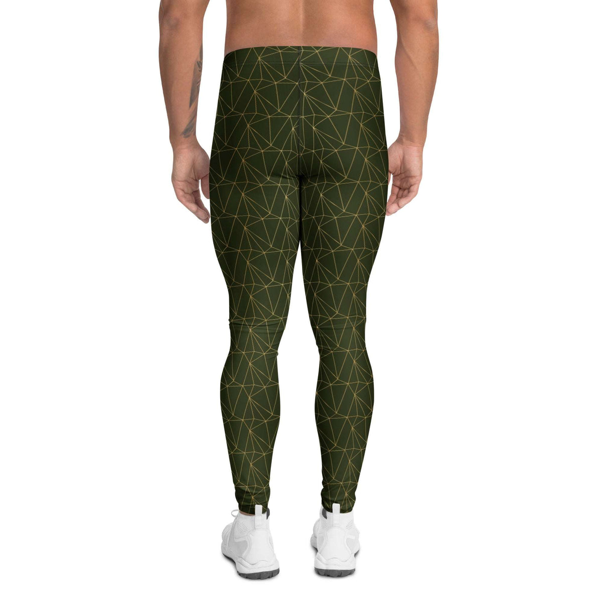 Durable Vintage Geometric Triangles Design Men's Athletic Leggings