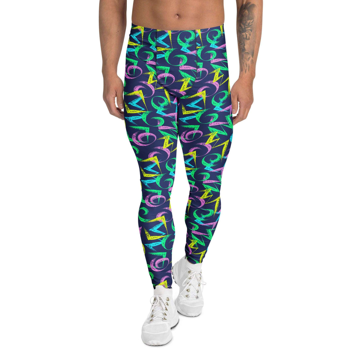 Edgy Bold Grunge Paint Strokes Men's Leggings for Active Wear