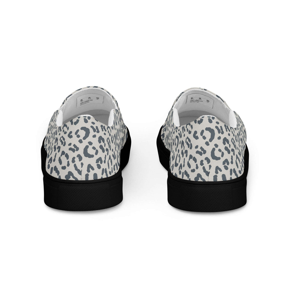 Gray Canvas Shoes with Eye-Catching Leopard Print