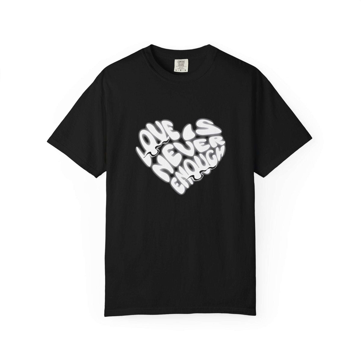 Love Is Never Enough Heart Typography T-Shirt Casual Wear Shop the Love Is Never Enough Heart Typography T-Shirt Casual Wear, a soft, stylish statement tee for everyday outfits and heartfelt gifts.