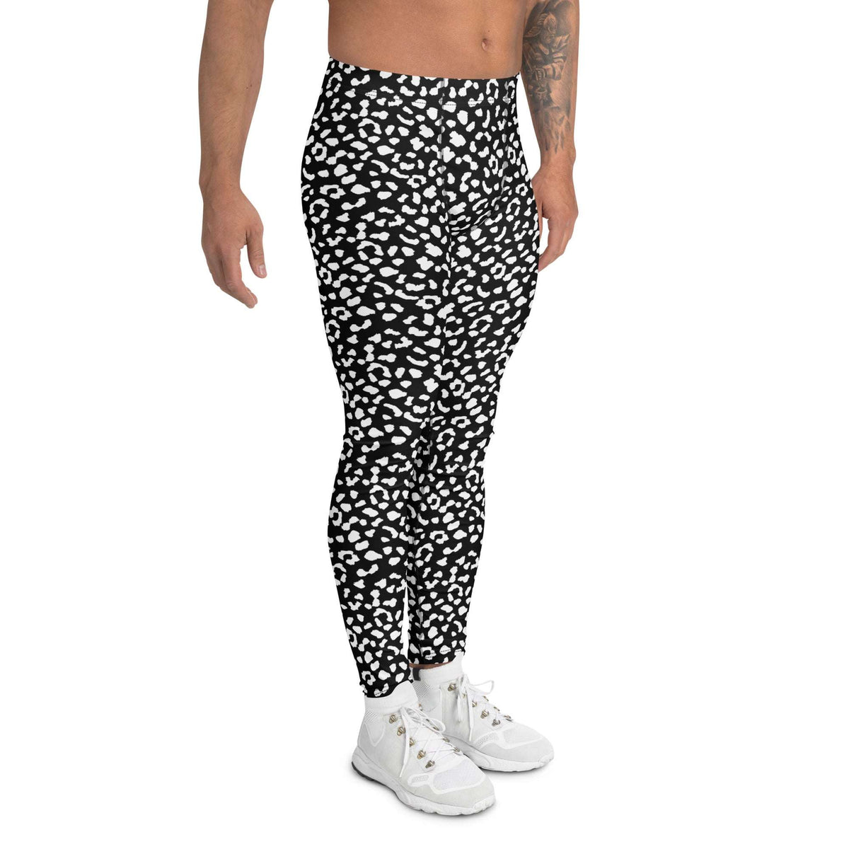 Men's Activewear: Black and White Leopard Print Leggings