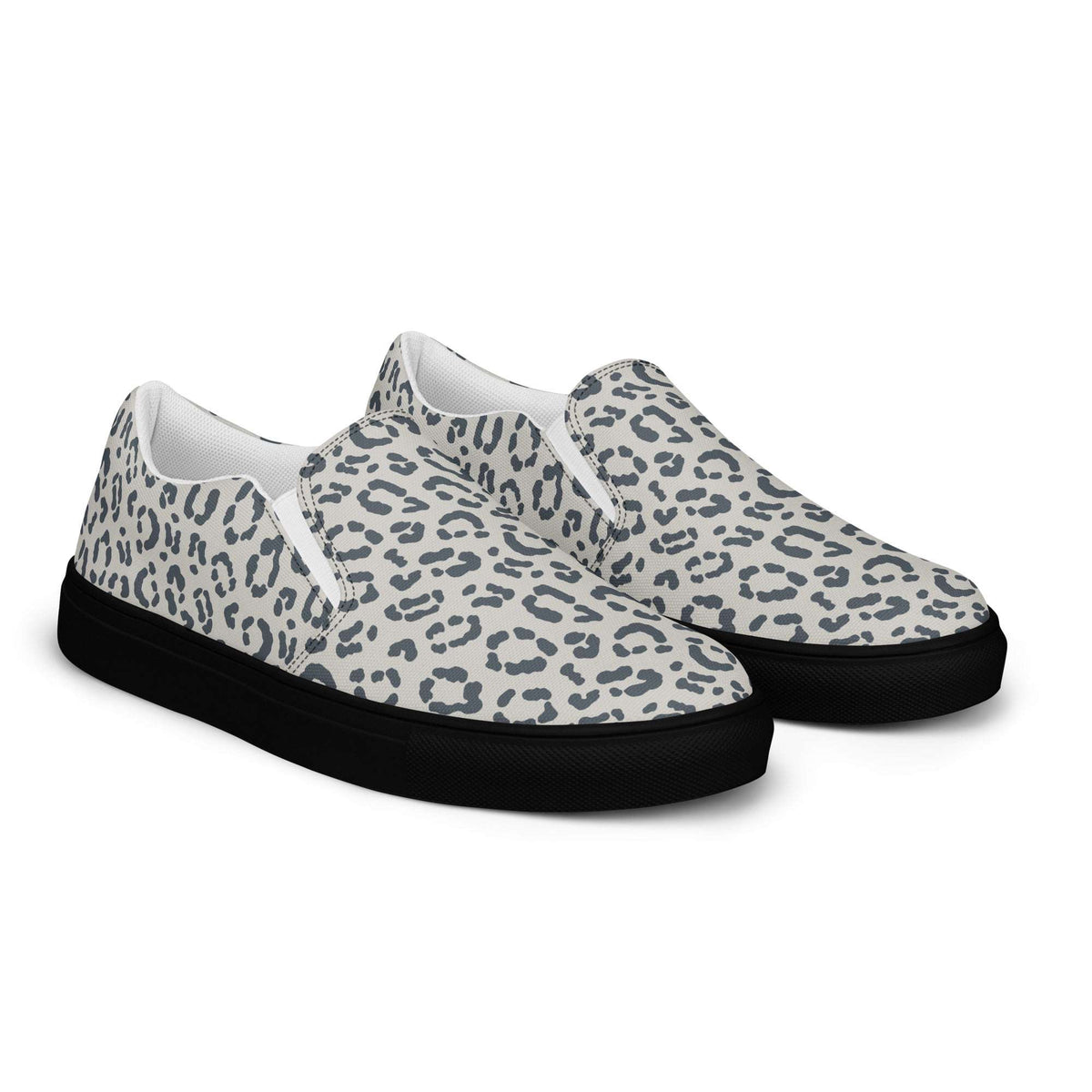 Men’s Fashionable Gray Leopard Print Footwear