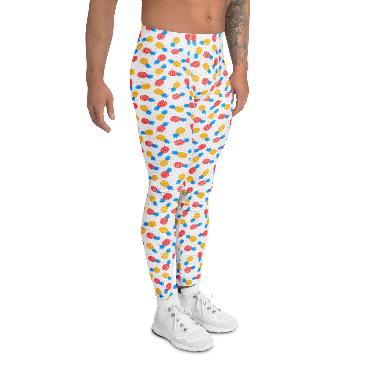 Modern Men’s Fitness Leggings with Playful Pineapple Motif