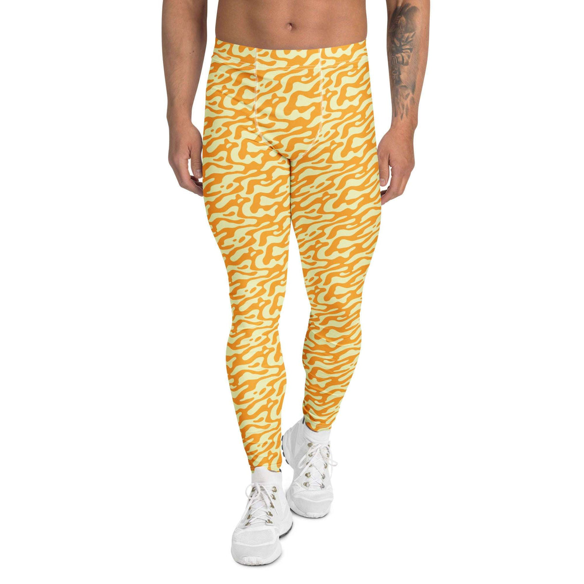 Modern Minimalist Psychedelic Waves Men's Leggings
