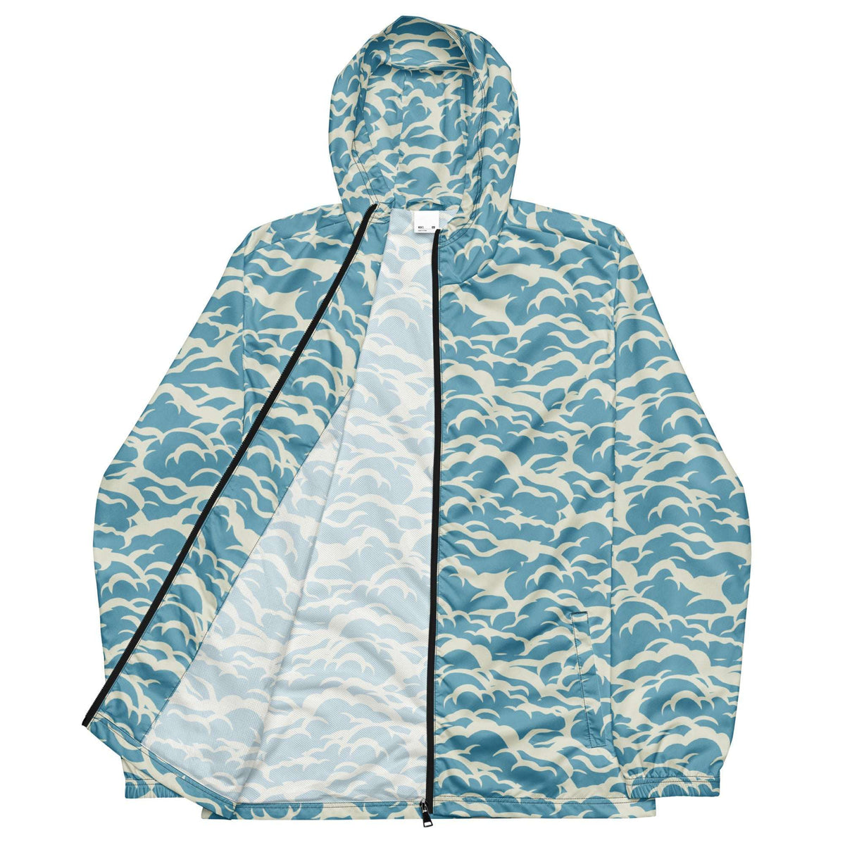 Modern Ocean Waves Design Men's Windbreaker