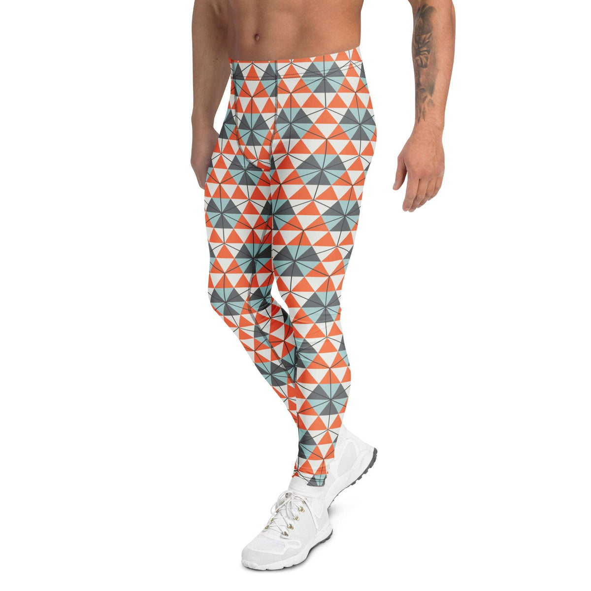 Modern Triangle Print Men's Leggings for Fitness Enthusiasts