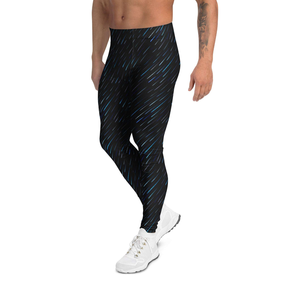 Modern Vibrant Colorful Rain Stripes Men's Leggings for Everyday Wear