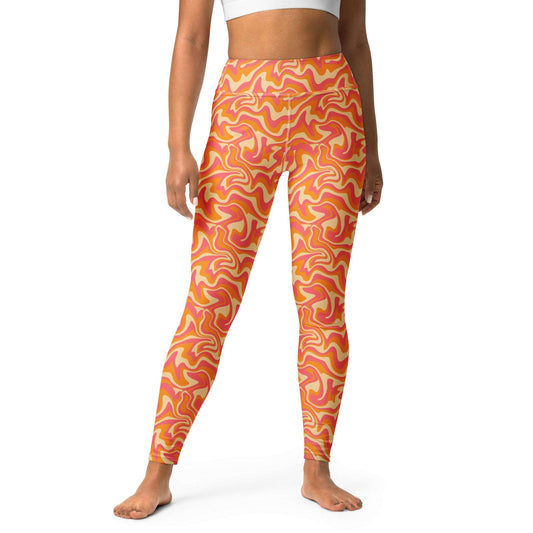 Retro Groovy Hippie Aesthetic Yoga Leggings for Active Lifestyles