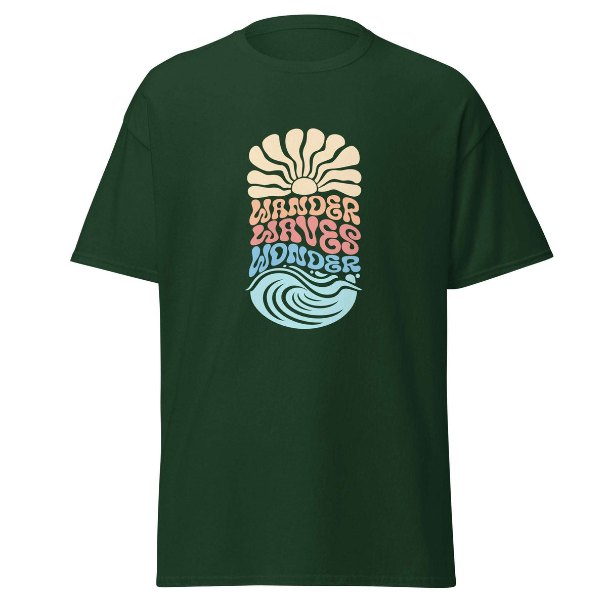 Simple Yet Striking Wave Graphic Casual T-Shirts