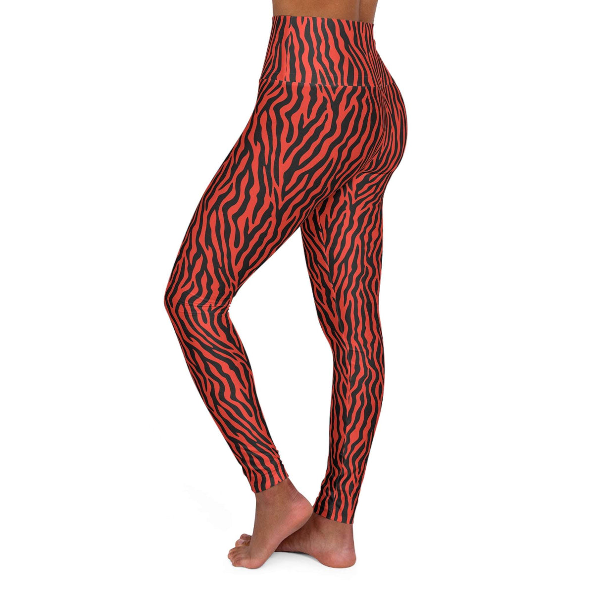 Sleek and Supportive Tiger Stripe Yoga Leggings