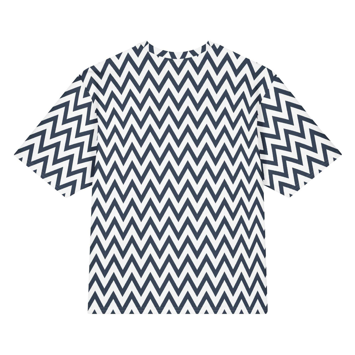 Stylish Chevron Zigzag Geometric Oversized Cotton T-Shirt for Casual Street Wear