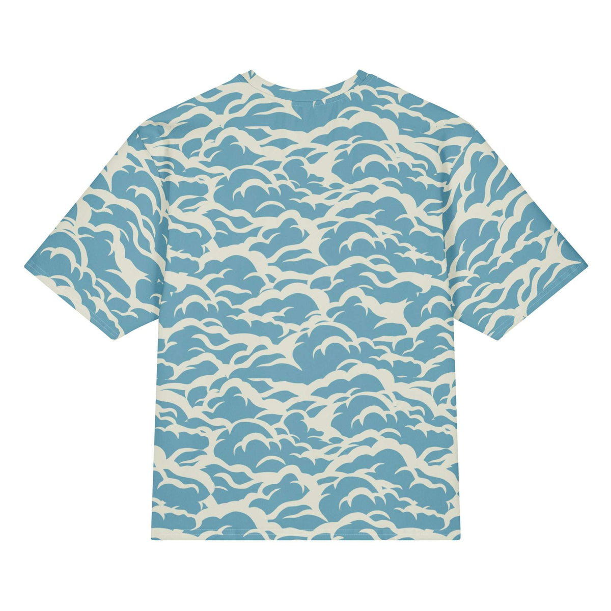 Stylish Comfortable Oversized Cotton T-Shirt in Sea Waves for Casual Wear