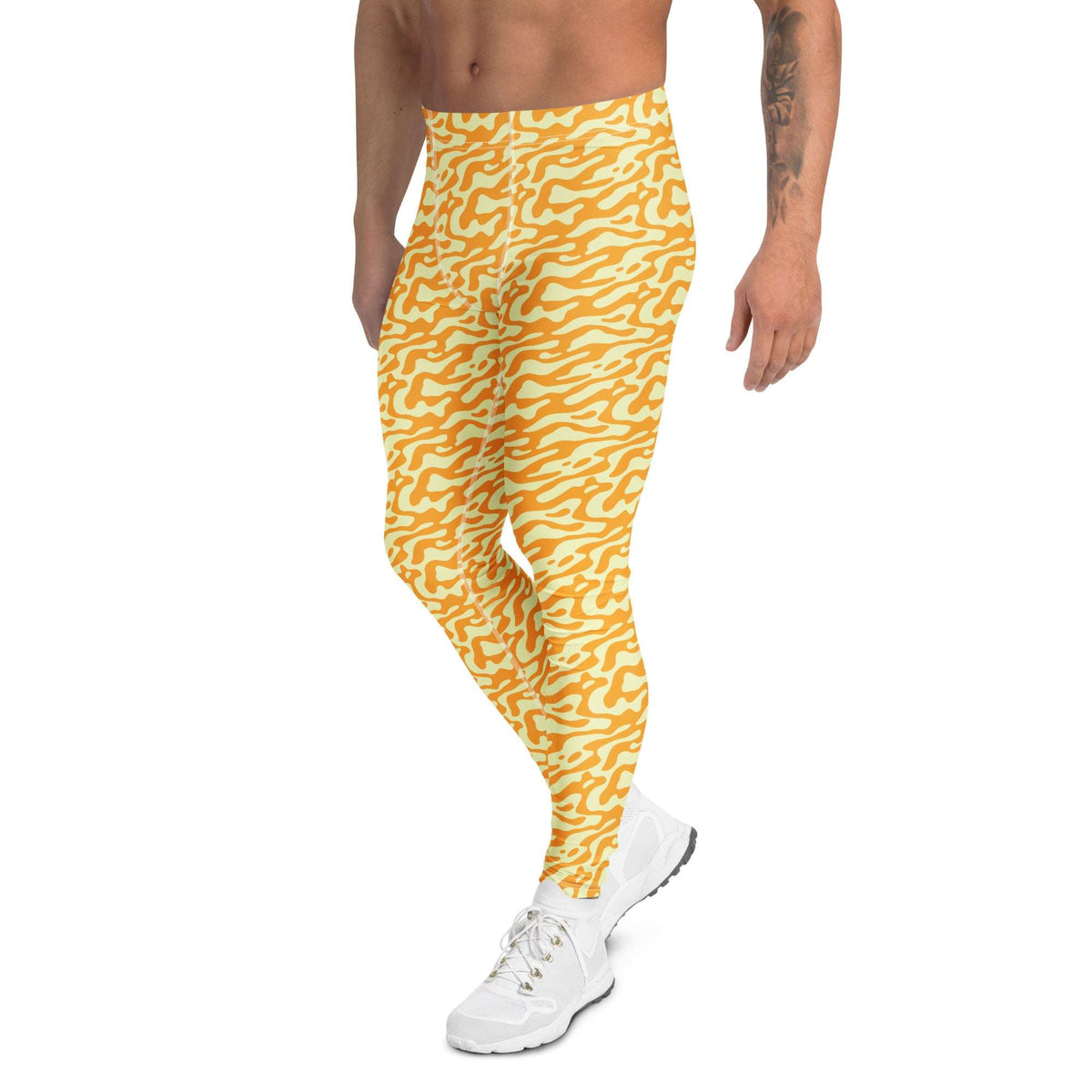 Stylish Modern Minimalist Psychedelic Waves Men's Leggings for Active Wear