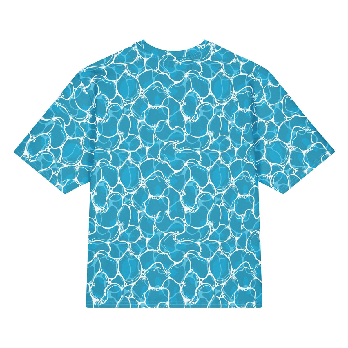 Stylish Tropical Water Pattern Design on a Relaxed Fit Oversized Cotton T-Shirt