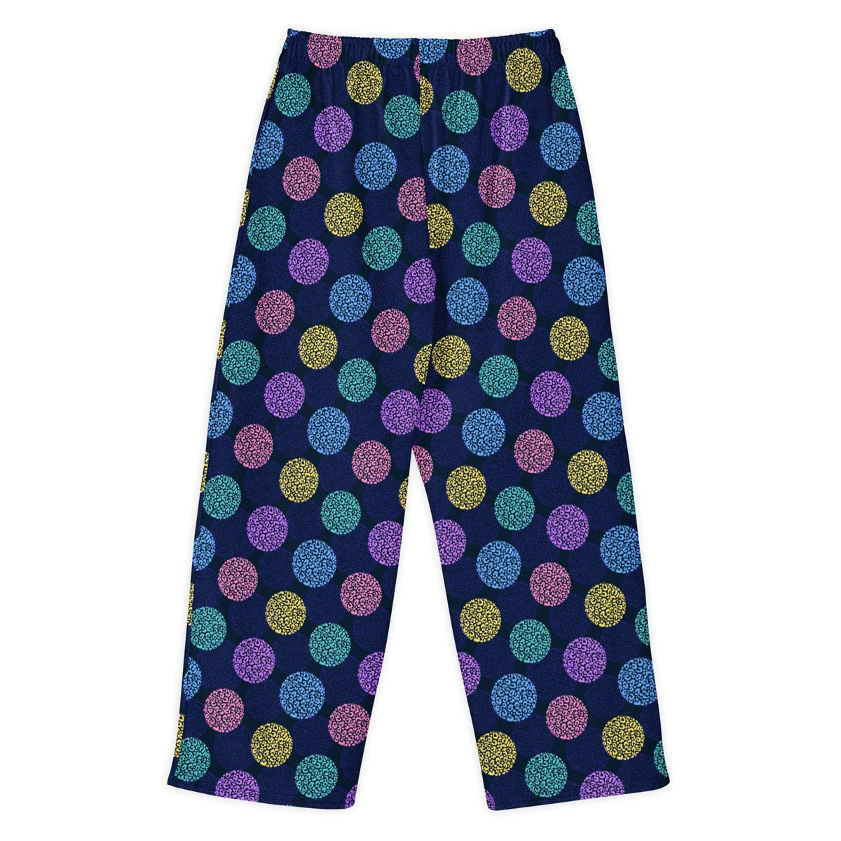 Trendy Colorful Leopard Print Circles Wide-Leg Pants for a Standout Wardrobe