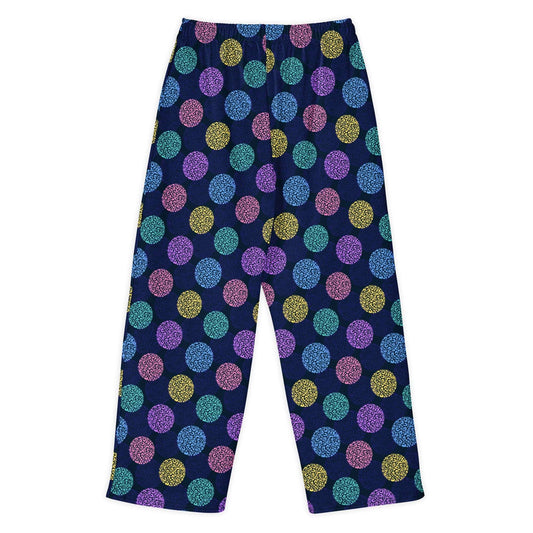 Trendy Colorful Leopard Print Circles Wide-Leg Pants for a Standout Wardrobe