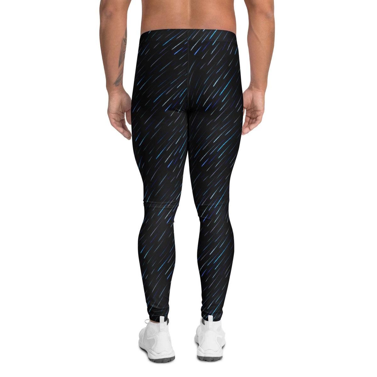 Trendy Vibrant Colorful Rain Stripes Men's Leggings for Active Wear