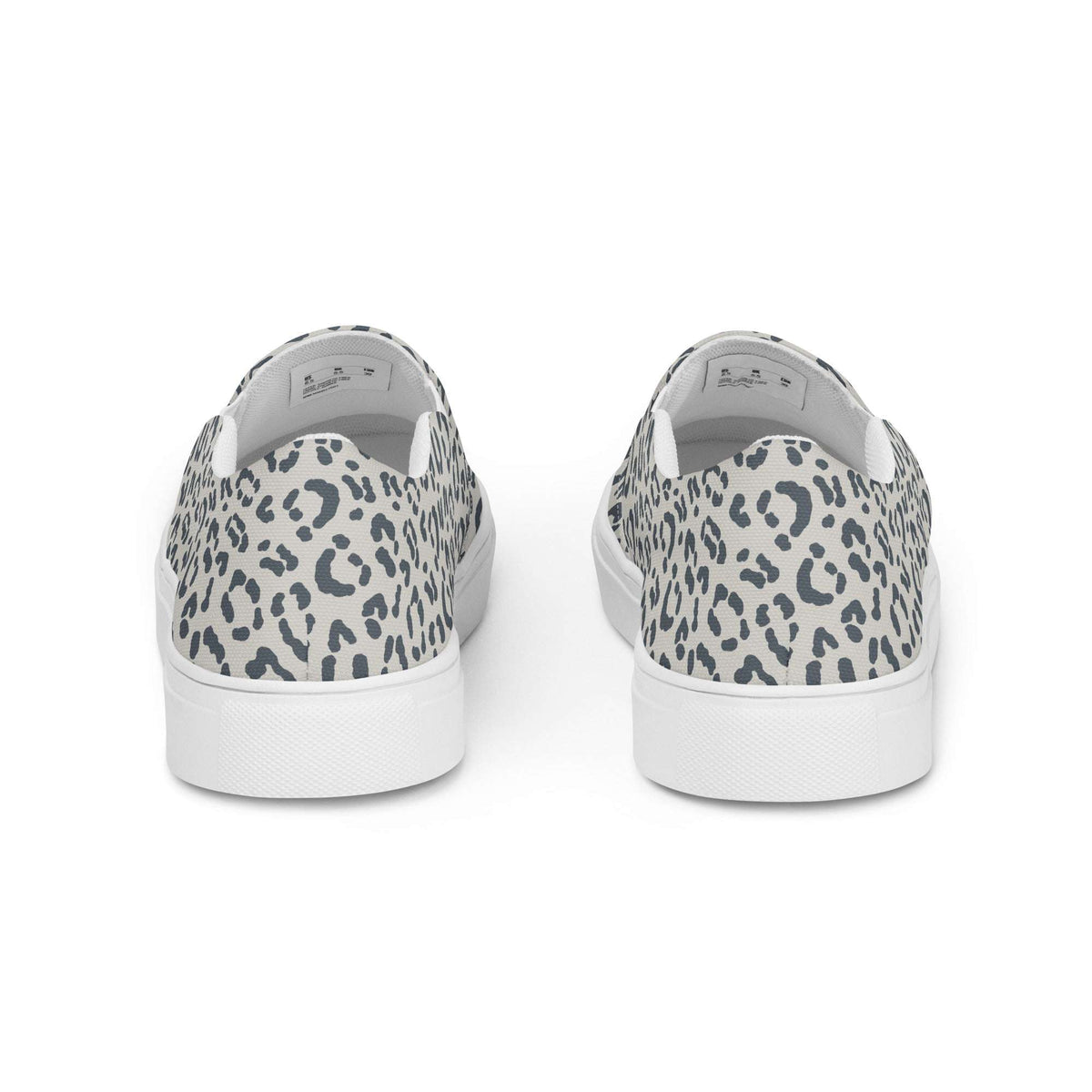 Unique Sleek Gray Leopard Print Men's Slip-On Canvas Shoes for Everyday Style