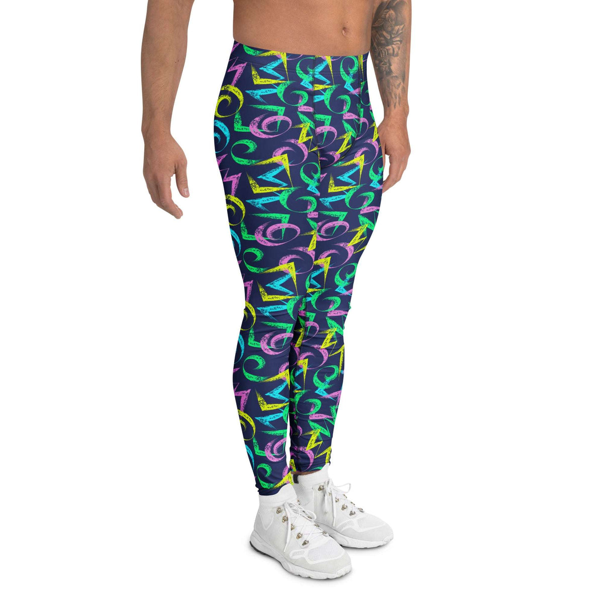 Urban Edge Men’s Leggings with Abstract Paint Strokes