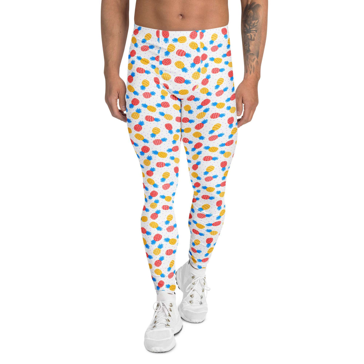 Vibrant Pineapple Pattern Leggings for Men’s Active Wear