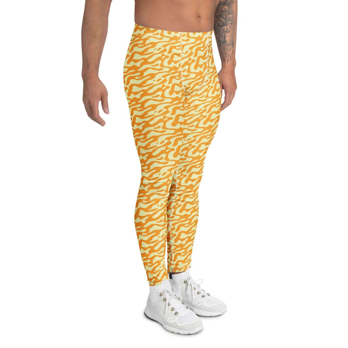 Trendy Modern Minimalist Psychedelic Waves Men's Leggings for Casual Wear